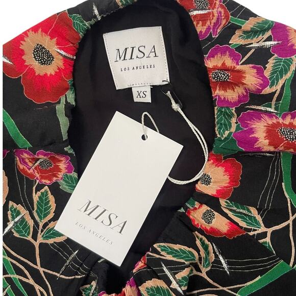 NWT MISA Los Angeles Hot Notta Mini Dress - Black Floral - One Shoulder Size XS - Picture 4 of 6